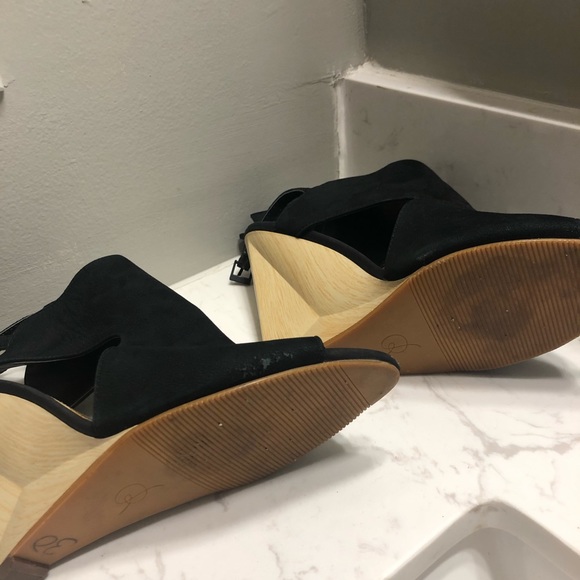 RACHEL Rachel Roy Lyani Wedges Black and Tan 7 - Picture 4 of 8